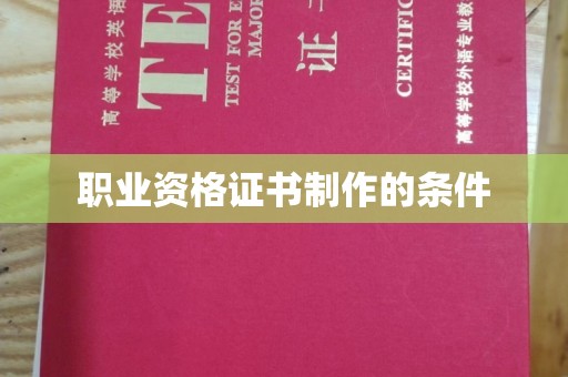 思茅职业资格证书制作的条件