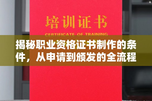 思茅揭秘职业资格证书制作的条件，从申请到颁发的全流程解析