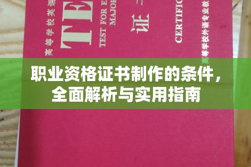 思茅职业资格证书制作的条件，全面解析与实用指南